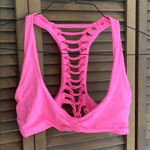 Neon pink bikini top